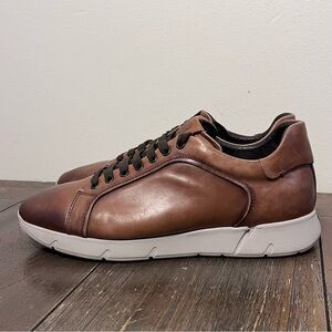 Bruno Magli Parson Brown Leather Lace Up Sneakers Mens size 10.5